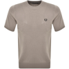 FRED PERRY FRED PERRY POINTELLE DETAIL KNITTED T SHIRT GREY