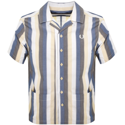 Fred Perry Ombre Stripe Collar Shirt Blue In Multi