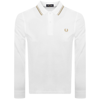 FRED PERRY FRED PERRY LONG SLEEVED POLO T SHIRT WHITE