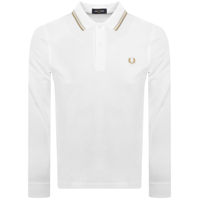 Fred Perry Long Sleeved Polo T Shirt White