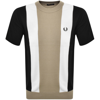 FRED PERRY FRED PERRY STRIPE FINE KNIT T SHIRT BLACK