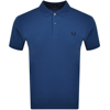 Fred Perry Plain Polo T Shirt Blue