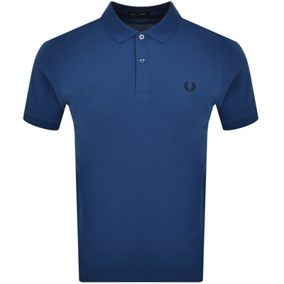 Fred Perry Plain Polo T Shirt Blue