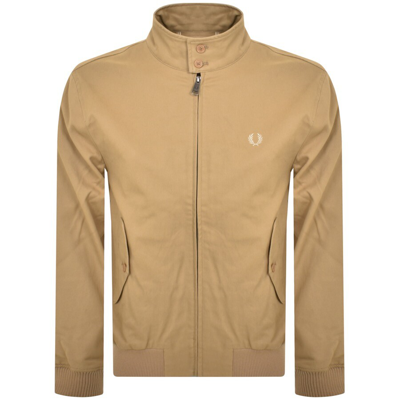 Fred Perry Cord Harrington Jacket Beige In Warm Stone