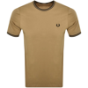FRED PERRY FRED PERRY TWIN TIPPED T SHIRT KHAKI