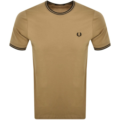 Fred Perry Twin Tipped T Shirt Khaki