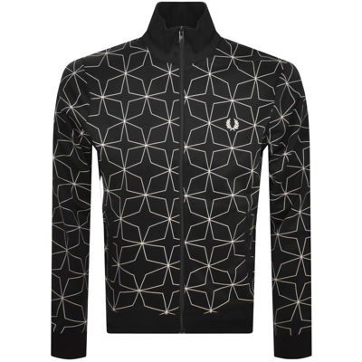 Fred Perry Geometric Track Top Black