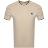 FRED PERRY FRED PERRY TWIN TIPPED T SHIRT BEIGE