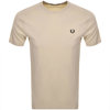 FRED PERRY FRED PERRY CREW NECK T SHIRT BEIGE