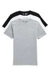 Nordstrom Rack Pack Of 3 Stretch Cotton Trim Fit Crewneck T-shirt In White Multi