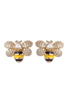 Eye Candy Los Angeles Honeybee Cz Pave Stud Earrings In Gold