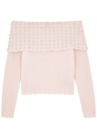 Embellished Crop Cardigan – Pink