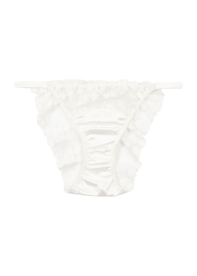 Fleur Of England Daisy Floral-embroidered Briefs In Ivory