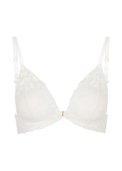 Fleur Of England Daisy Embroidered Tulle Soft-cup Bra In Ivory