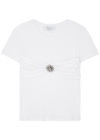Blumarine Floral-appliqué Cotton T-shirt In White