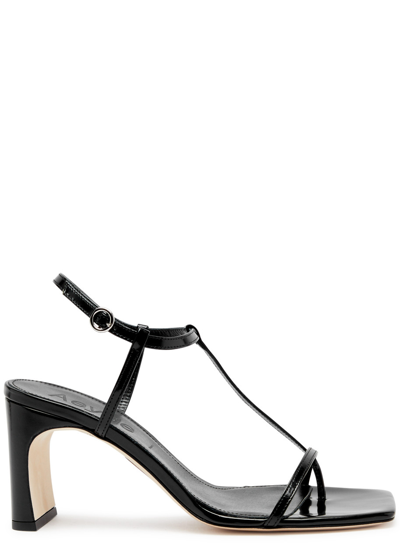 Aeyde Hilma Polido 75 Patent Leather Sandals In Black