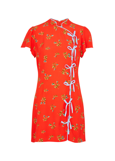 Kitri Harlow Floral-print Mini Dress In Red