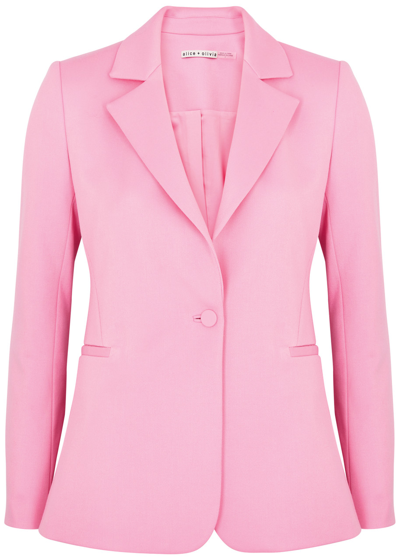 Alice And Olivia Macey Fitted Single-breasted Blazer In Light Pink