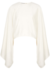 Stella Mccartney Layered Panel Long Sleeve Semi-sheer Shirt In Off White