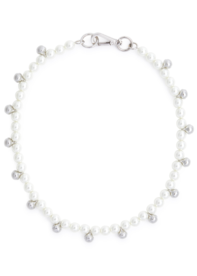 Simone Rocha Bell Charm Faux Pearl Necklace