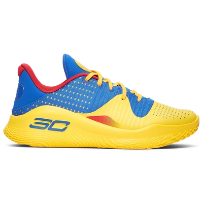 Under Armour Mens  Curry 4 Low Flotro In Blue/yellow/black