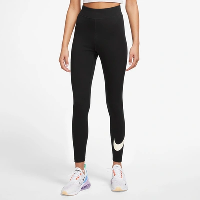 Nike Womens  Classic Gx Hr Swooshtights In Black/black