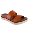 Mia Elori Slide Sandal In Cognac Leather