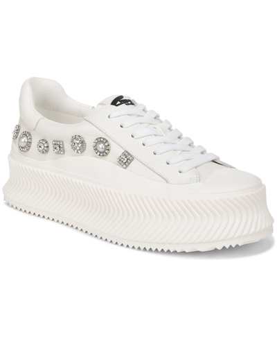 Circus Ny By Sam Edelman Women's Taelyn Embellished Lace-up Platform Sneakers In White