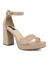 Jones New York Toren Womens Faux Leather Open Toe Block Heel In Nude