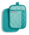Kitchenaid Beacon Two-tone Pot Holder 2-pack Set, 7" X 10" In Aqua Sky