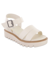 Mia Jovie Ankle Strap Platform Wedge Sandal In Bone