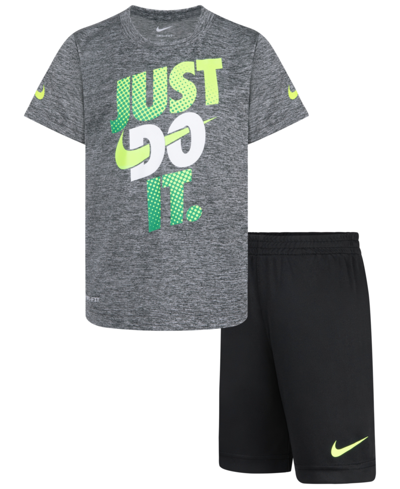 Nike Kids' Toddler Boys Dropsets T-shirt And Shorts, 2 Piece Set In Black