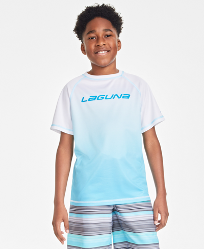 Laguna Kids' Big Boys Ombre Spark Short Sleeve Sun T-shirt In Blue Atoll