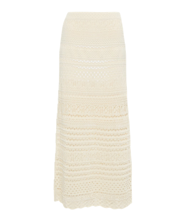 Simkhai Alita Macrame Midi Skirt In White