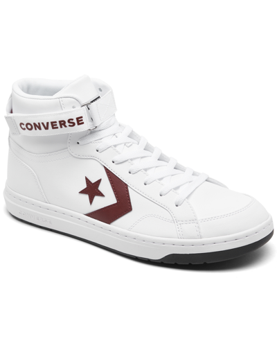 Converse Men's Pro Blaze V2 Mid-top Casual Sneakers From Finish Line In White,cherry Daze