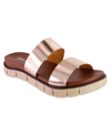 Mia Elori Slide Sandal In Rose Gold Leather