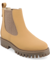 Journee Collection Medium And Wide Width Womens Alara Chelsea Pull On Bootie In Natural