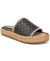 Circus Ny By Sam Edelman Wallis Raffia Platform Slide Sandals In Black Raffia