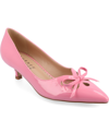 Journee Collection Women's Lutana Wide Width Pointed Toe Kitten Heel Pumps In Pink