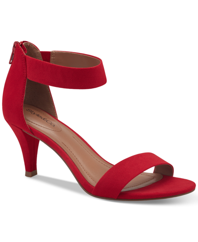 Style & Co Women's Paycee Two-piece Dress Sandals, Created For Macy's In Red