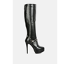 London Rag Nephele Silver Stud Stiletto Calf Boots In Black