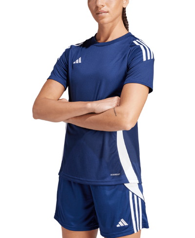 Adidas Originals Women's Tiro 24 Jersey Top In Team Navy Blue,white