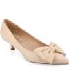 Journee Collection Women's Orana Wide Width Pointed Toe Kitten Heel Pumps In Nude