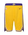 NIKE BIG BOYS NIKE GOLD LOS ANGELES LAKERS ICON EDITION MESH PERFORMANCE SWINGMAN SHORTS