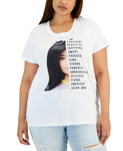 Air Waves Trendy Plus Size Asian American Pacific Islander Barbie Graphic T-shirt In White