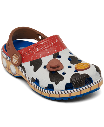 Crocs Babies' Toddler Kids Toy Story Woody Classic Clogs From Finish Line In Blue,woody