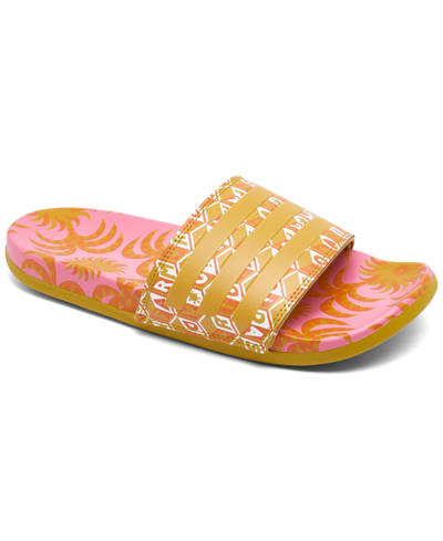 Adidas Originals Women's Adilette Comfort Slide Sandals From Finish Line In Semi Pink Glow,victory Go