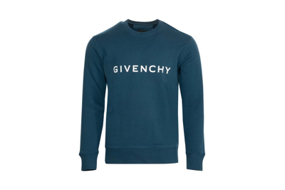 Pre-owned Givenchy Logo Sweatshirt Oil Blue