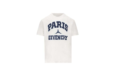 Pre-owned Givenchy Paris Logo Oversize T-shirt White