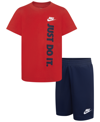 NIKE LITTLE BOYS JUST DO IT T-SHIRT AND SHORTS, 2 PIECE SET